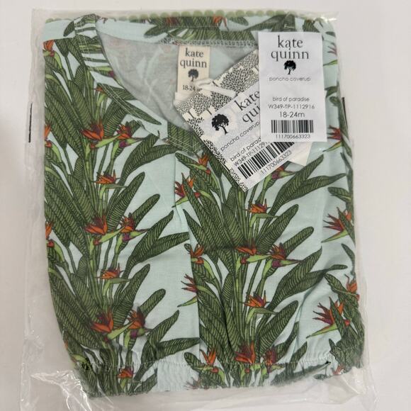 Kate Quinn Birds of Paradise Poncho Coverup Size 18-24 Months Bamboo - Picture 4 of 5